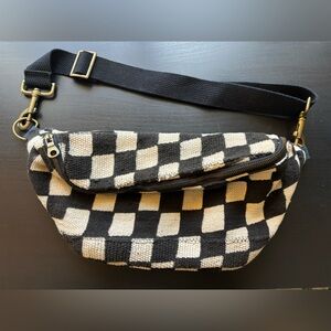 Jenna Bee Black checkered crossbody bag